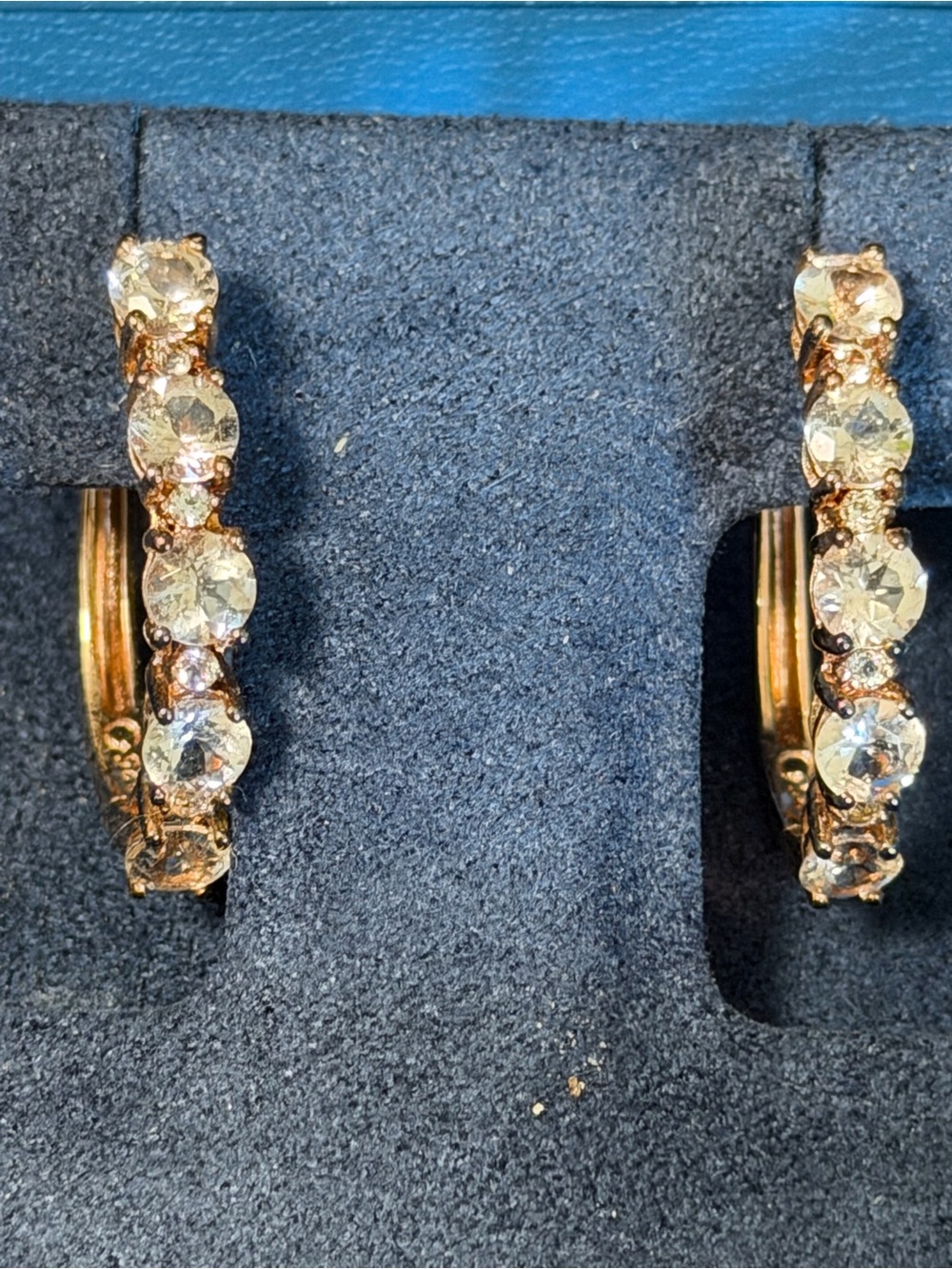 JTV Moissanite 14k over Sterling Silver Huggie Hoop Earrings